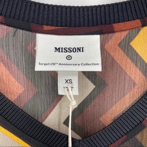 MISSONI for TARGET Zig Zag Sheer V-Neck Blouse NWT - Picture 4 of 6